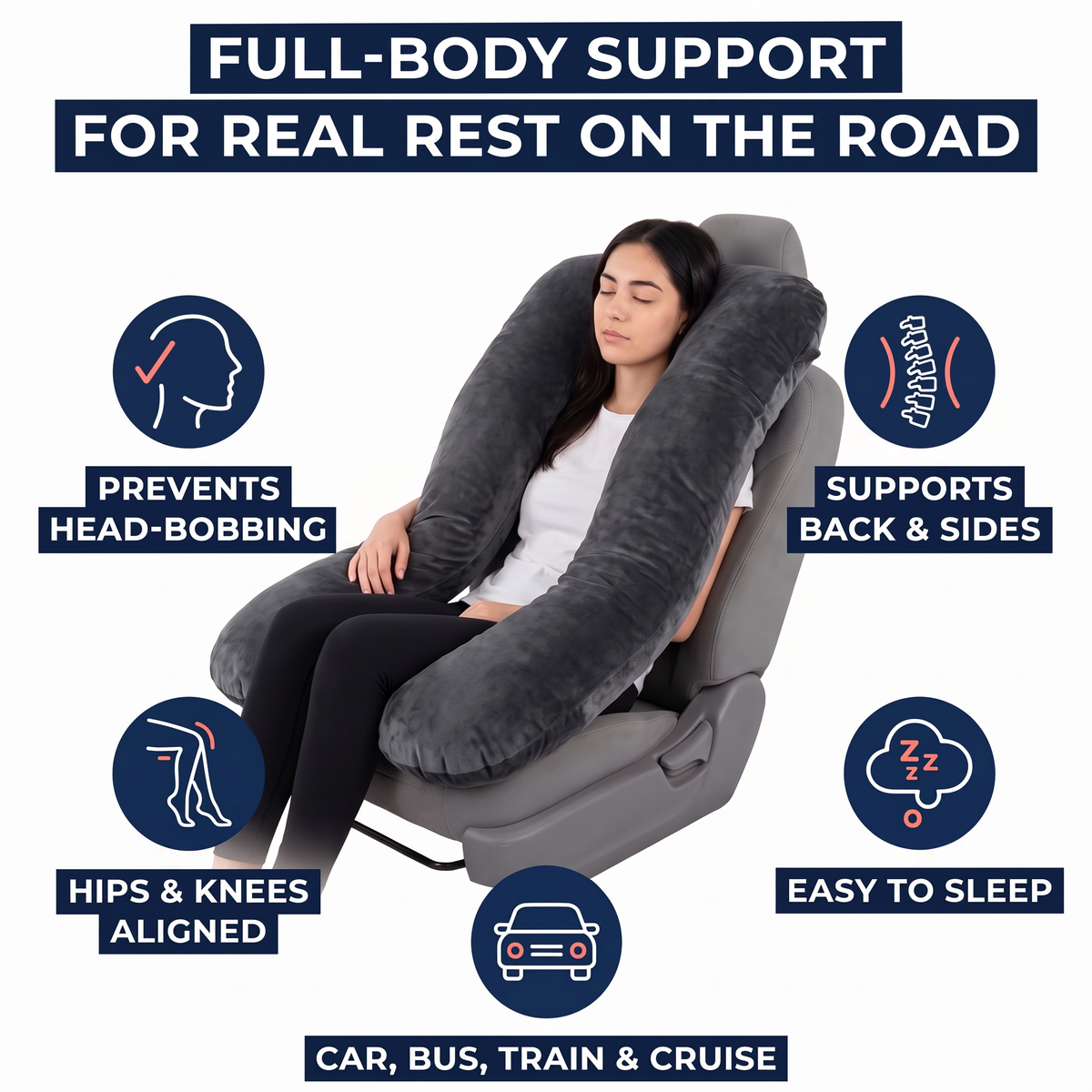 Full-body support for real rest on the road